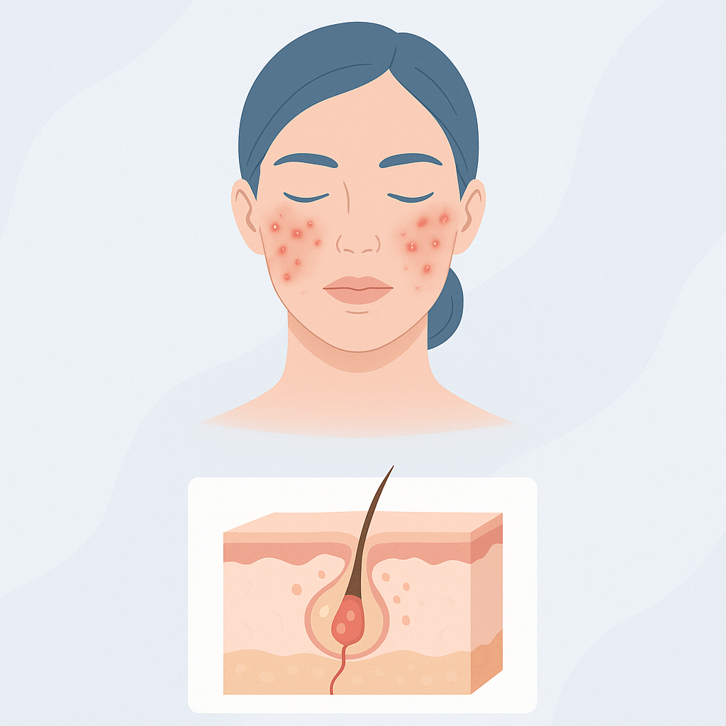 Dấu hiệu nhận biết mụn nội tiết do thay đổi nội tiết tố